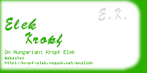 elek kropf business card